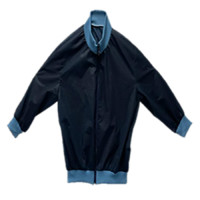 Disposable cold jacket PP50 3/4 sleeve zip Navy blue L - Sold by 100