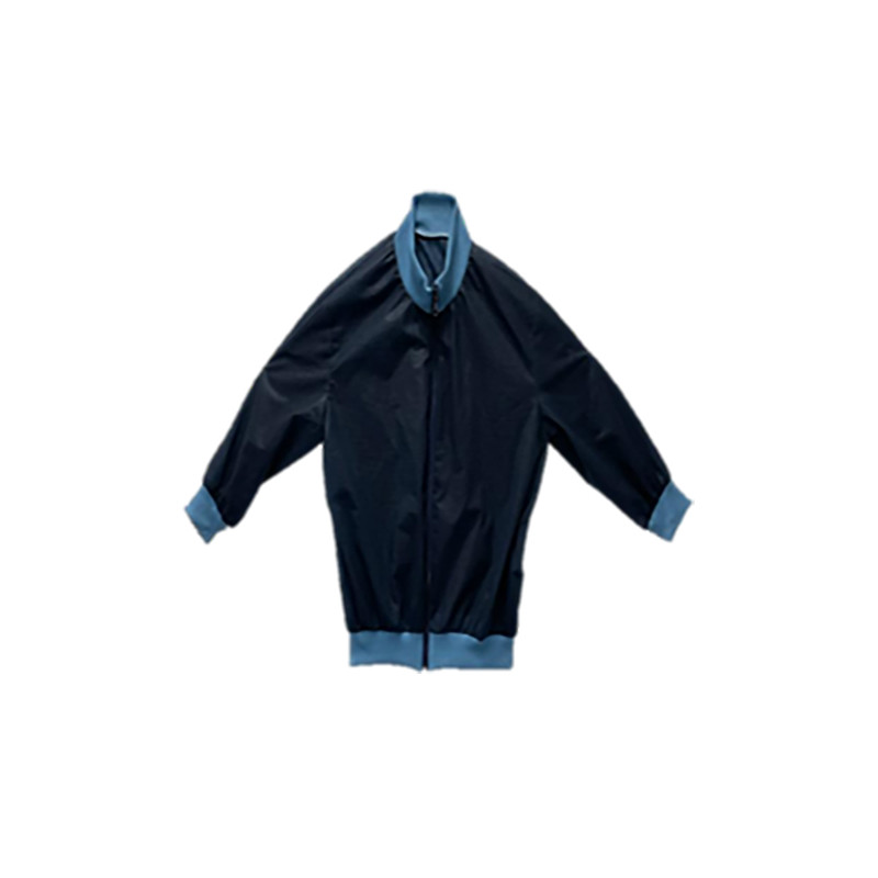 Disposable cold jacket PP50 3/4 sleeve zip Navy blue L - Sold by 100