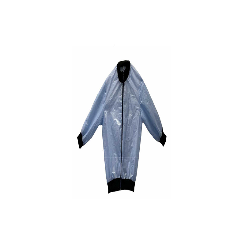 Cold jacket PP + PE 50 white collar and cuffs 3/4 zip Light blue L - Sold by 100