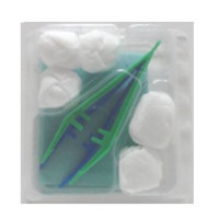 Sterile dressing set 2A/N with 2 forceps, 1 drape 38cm x 45cm, 5 pads