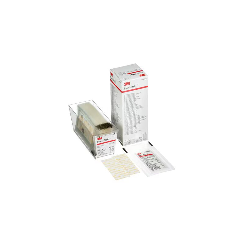 Steri-Strip Red 3M with reinforced support 75mm x 6mm pouch of 3 sutures - Box of 50