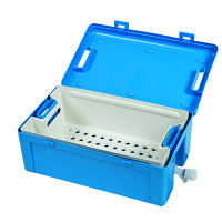 Instrubac non-autoclavable soaking tank 20L with tap and basket + lid