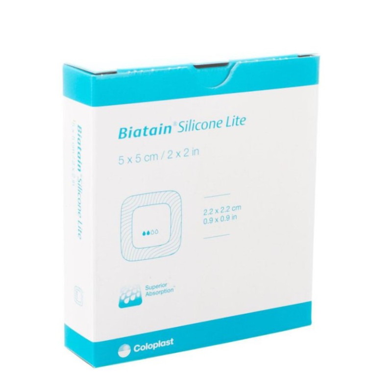 BIATAIN Silicone Lite Hydrocellular Dressing 5cm x 5cm - Box of 5