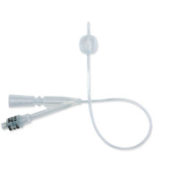 Long-lasting 2-way Foley catheter Bardex 14CH 100% silicone and reinforced balloon - Box of 10