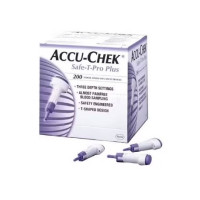 Autopiqueur Accu-Chek Safe-T-Pro Plus à usage unique - Boîte de 200