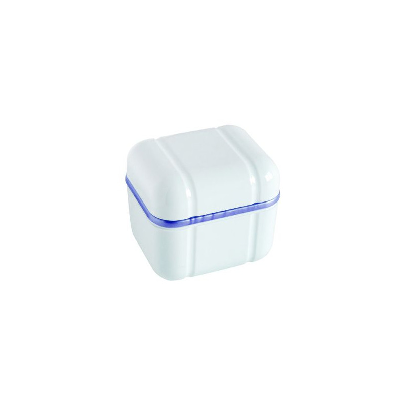 Reusable denture box with openwork basket