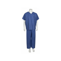 Disposable short-sleeved pajamas 50grs/m2 3 pockets Navy blue S - Sold by 80