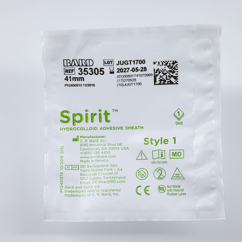 Spirit 1 BD penis sheath with hydrocolloid adhesive 25mm - Box of 30