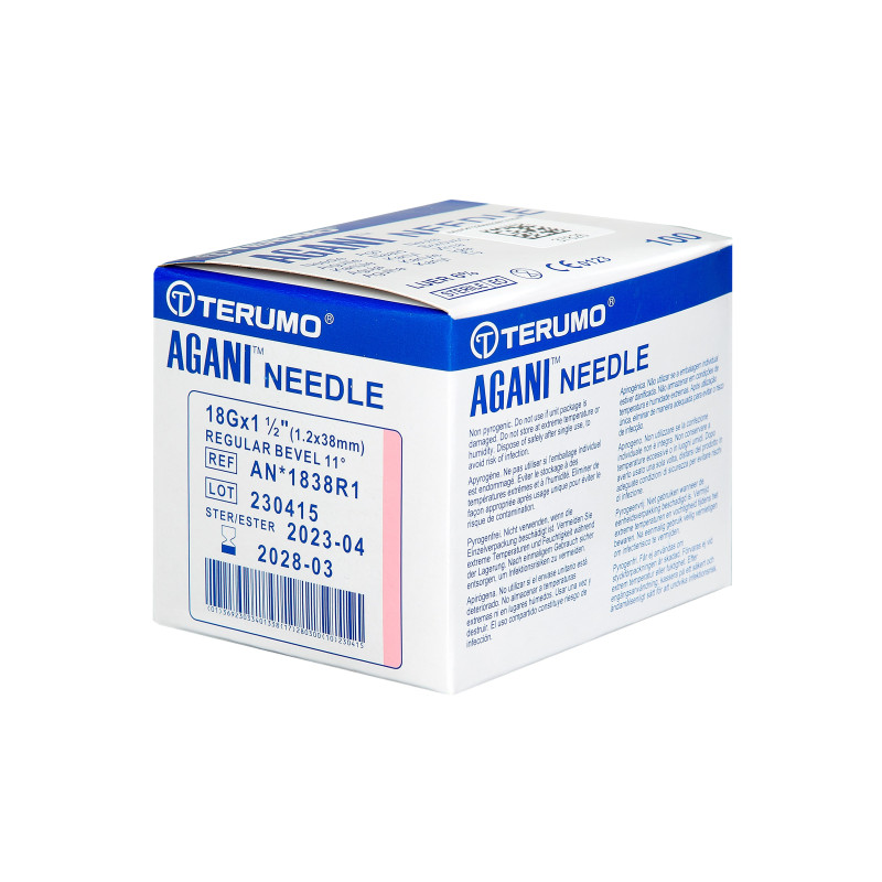 Needle Agani Terumo 18G 1.2x40mm Pink - Box of 100