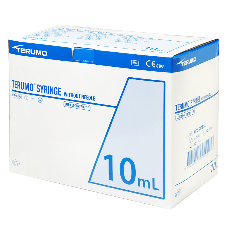 TERUMO 3-piece syringe 10ml sterile eccentric - Box of 100