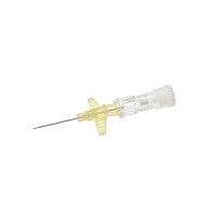 SURFLO-W 24G Short Winged Catheter (Ext. Catheter 0.74mm) 19mm Yellow - Box of 50