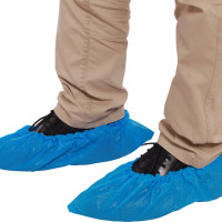 Sur-chaussure jetable 40cm x 16cm, PE 25µ Bleu - Sachet de 100