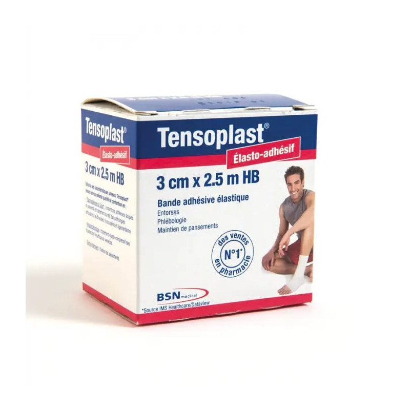 TENSOPLAST Bande adhésive élastique 3cm x 2,5m