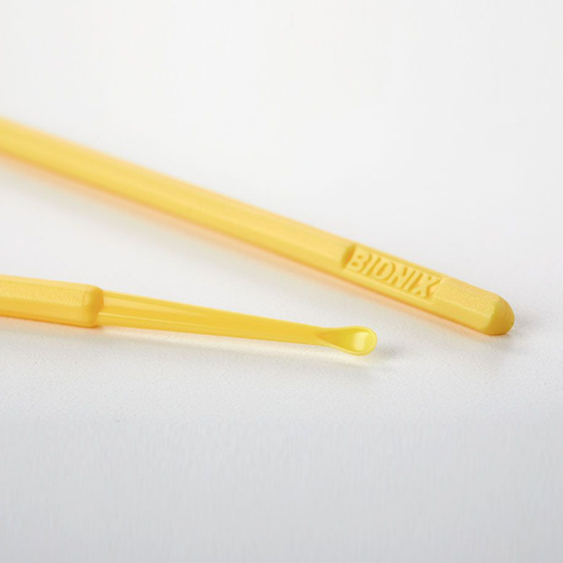 Curette auriculaire en plastique jaune 150mm - Boîte de 50