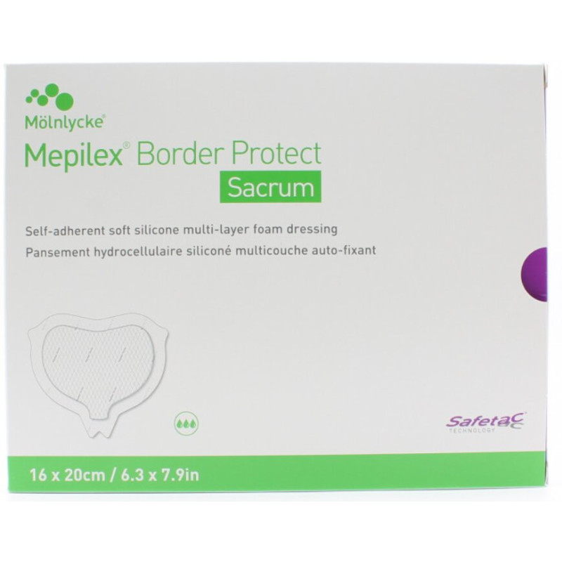 Mepilex Border Protect Sacrum Pansement hydrocellulaire siliconé 16cm x 20cm - Boîte de 5